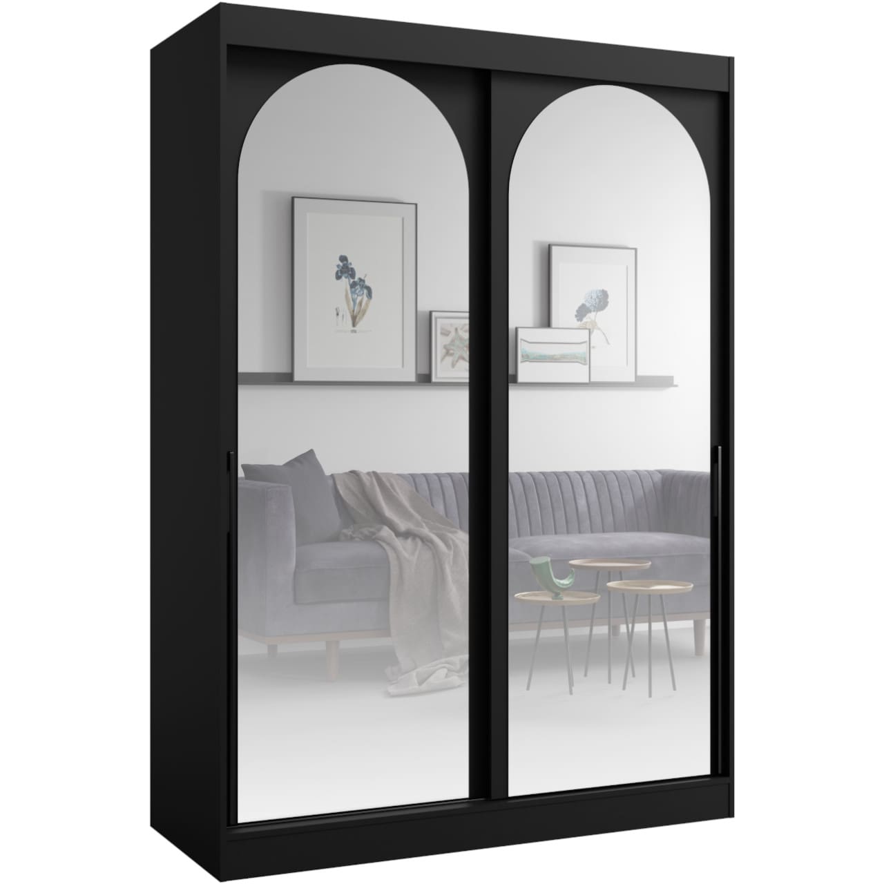 Skříň s posuvnými dveřmi 150 MOGI černá