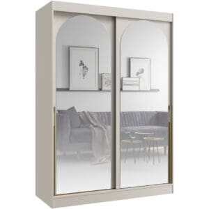 Skříň s posuvnými dveřmi 150 MOGI kašmír + zlatá