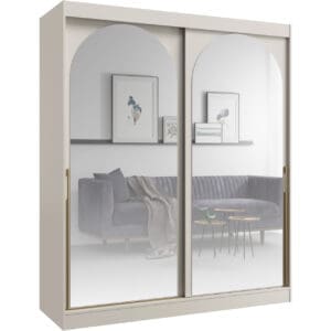 Skříň s posuvnými dveřmi 180 MOGI kašmír + zlatý