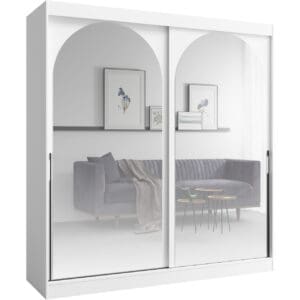 Skříň s posuvnými dveřmi 200 MOGI bílá + černá