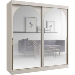 Skříň s posuvnými dveřmi 200 MOGI kašmír + zlatý