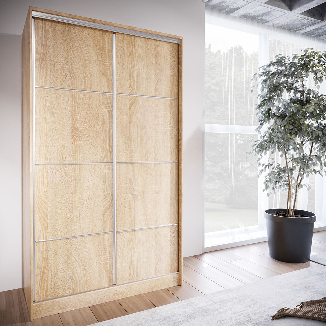 Skříň s posuvnými dveřmi se zásuvkami LOTUS C 120 sonoma - Obrázek 4