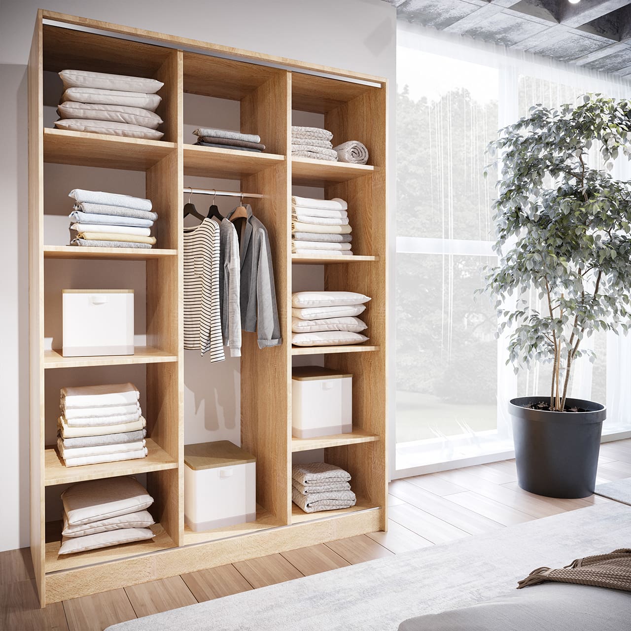 Skříň s posuvnými dveřmi LOTUS A 150 sonoma - Obrázek 2