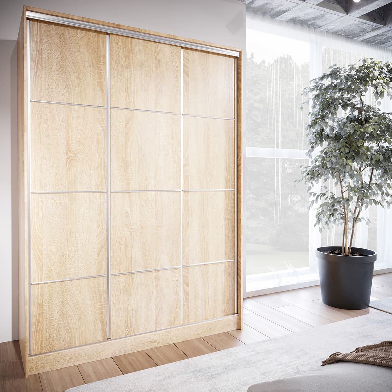 Skříň s posuvnými dveřmi se zásuvkami LOTUS C 150 sonoma - Obrázek 4