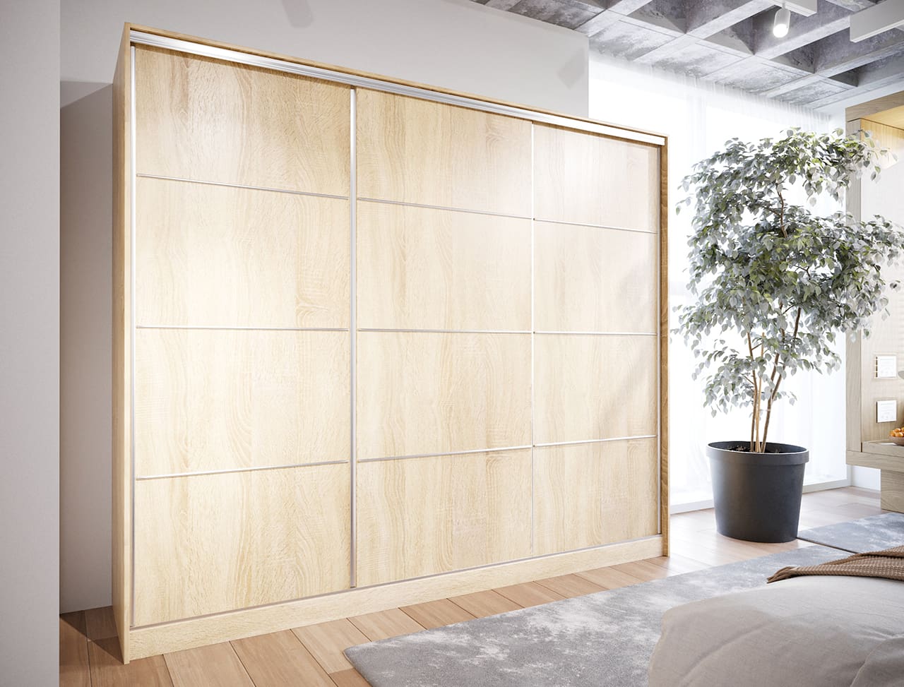 Skříň s posuvnými dveřmi LOTUS A 250 sonoma - Obrázek 4