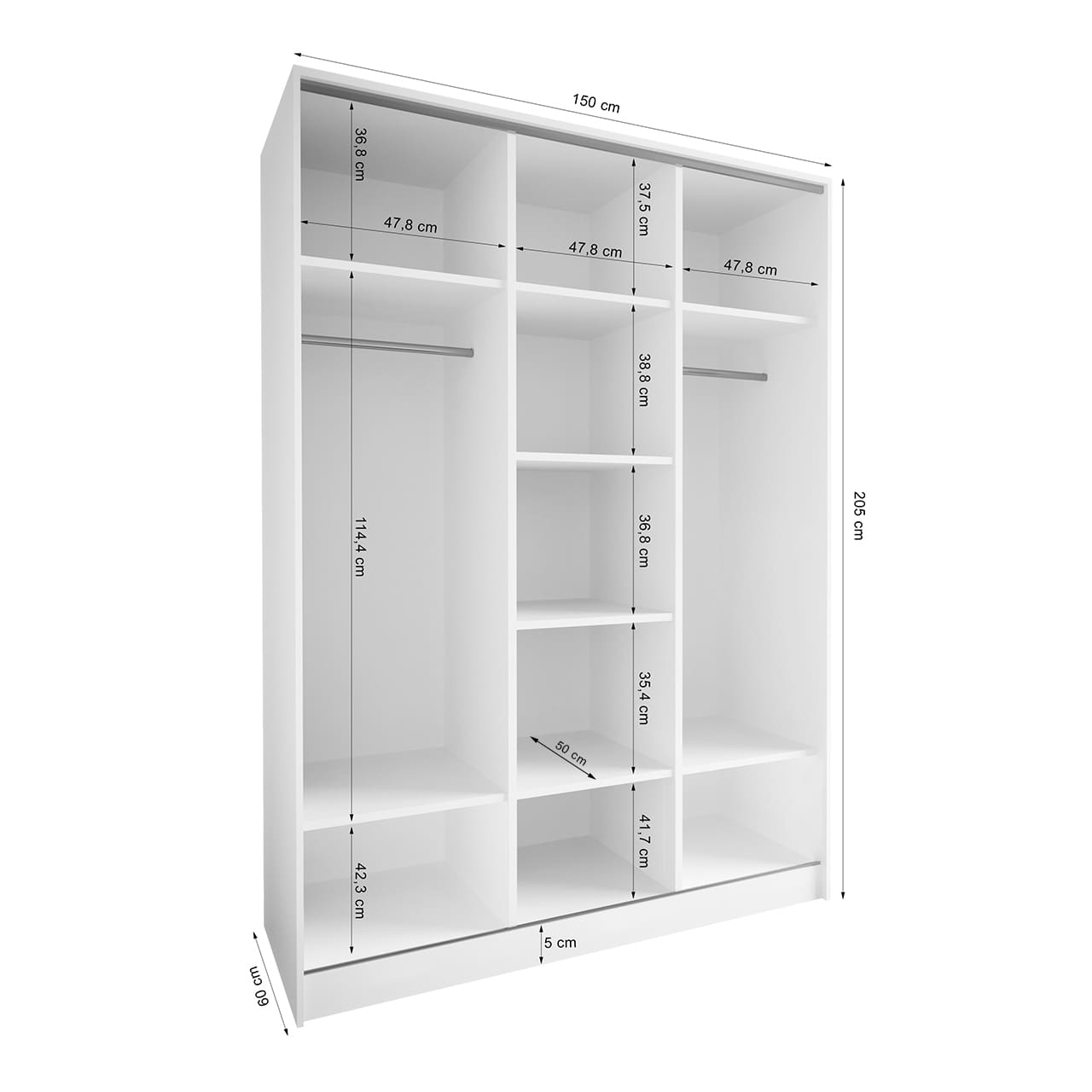 Skříň s posuvnými dveřmi LOTUS B 150 sonoma - Obrázek 3