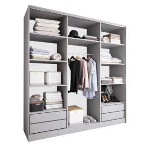 Skříň s posuvnými dveřmi se zásuvkami LOTUS C 200 šedá