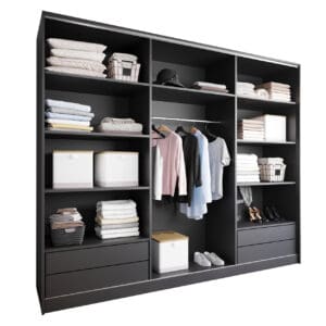 Skříň s posuvnými dveřmi se zásuvkami LOTUS C 270 černá