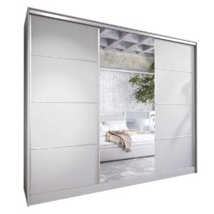 Skříň s posuvnými dveřmi se zrcadlem a zásuvkami ELIA D 270 šedá