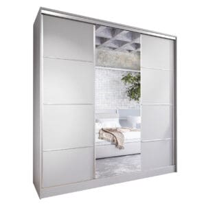 Skříň s posuvnými dveřmi se zrcadlem ELIA A 180 šedá
