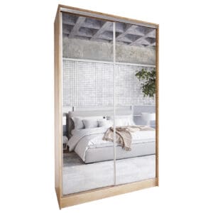 Skříň s posuvnými dveřmi se zrcadlem GRANO A 120 sonoma