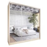 Skříň s posuvnými dveřmi se zrcadlem GRANO A 180 sonoma