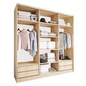 Skříň s posuvnými dveřmi se zrcadlem a zásuvkami GRANO D 200 sonoma