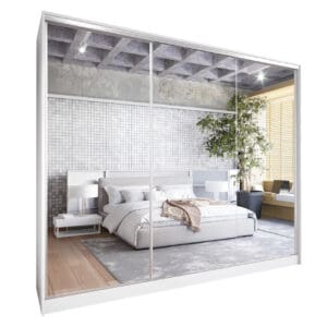 Skříň s posuvnými dveřmi se zrcadlem GRANO B 250 bílá