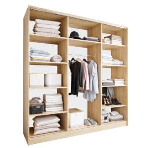 Skříň s posuvnými dveřmi se zrcadlem CORINA A 200 sonoma