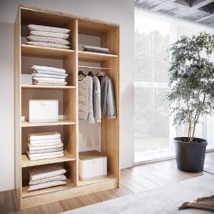 Skříň s posuvnými dveřmi se zrcadlem ELIA A 120 sonoma