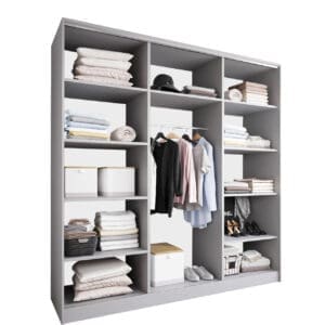 Skříň s posuvnými dveřmi se zrcadlem ELIA A 200 šedá