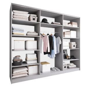 Skříň s posuvnými dveřmi se zrcadlem ELIA A 270 šedá