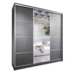 Skříň s posuvnými dveřmi se zrcadlem ELIA A 200 černá