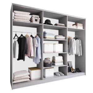 Skříň s posuvnými dveřmi se zrcadlem ELIA B 250 šedá