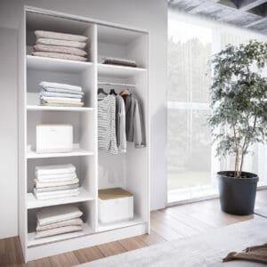 Skříň s posuvnými dveřmi se zrcadlem GRANO A 120 bílá