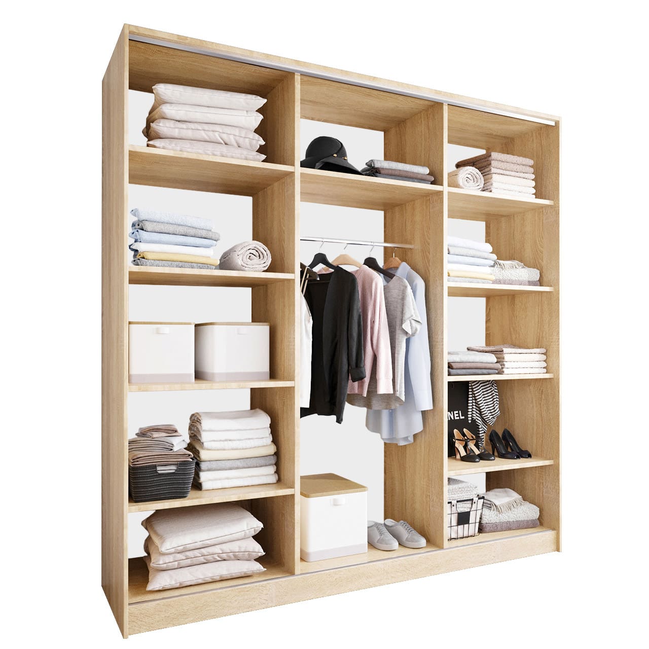 Skříň s posuvnými dveřmi se zrcadlem GRANO A 180 sonoma - Obrázek 2