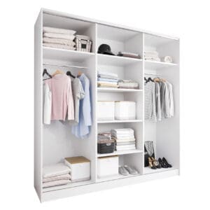 Skříň s posuvnými dveřmi se zrcadlem GRANO B 180 bílá