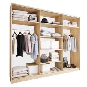 Skříň s posuvnými dveřmi se zrcadlem GRANO B 270 sonoma