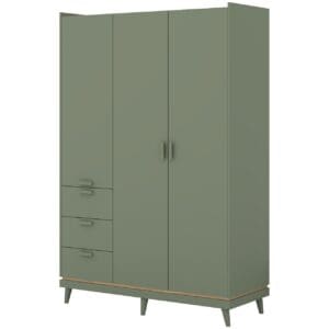 Skříň s šuplíky CANDIS 19 zelená / dub olejový