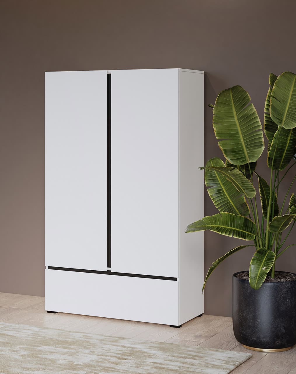 Skříň s šuplíky CROSI 38 bílá / černá - Obrázek 4