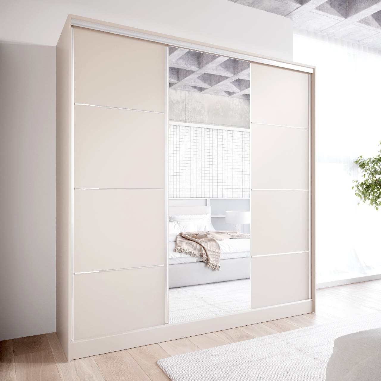 Skříň se zrcadlem a zásuvkami ELIA C 180 kašmír - Obrázek 3