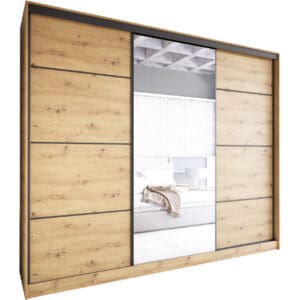 Skříň se zrcadlem a zásuvkami NOVI D 270 dub artisan