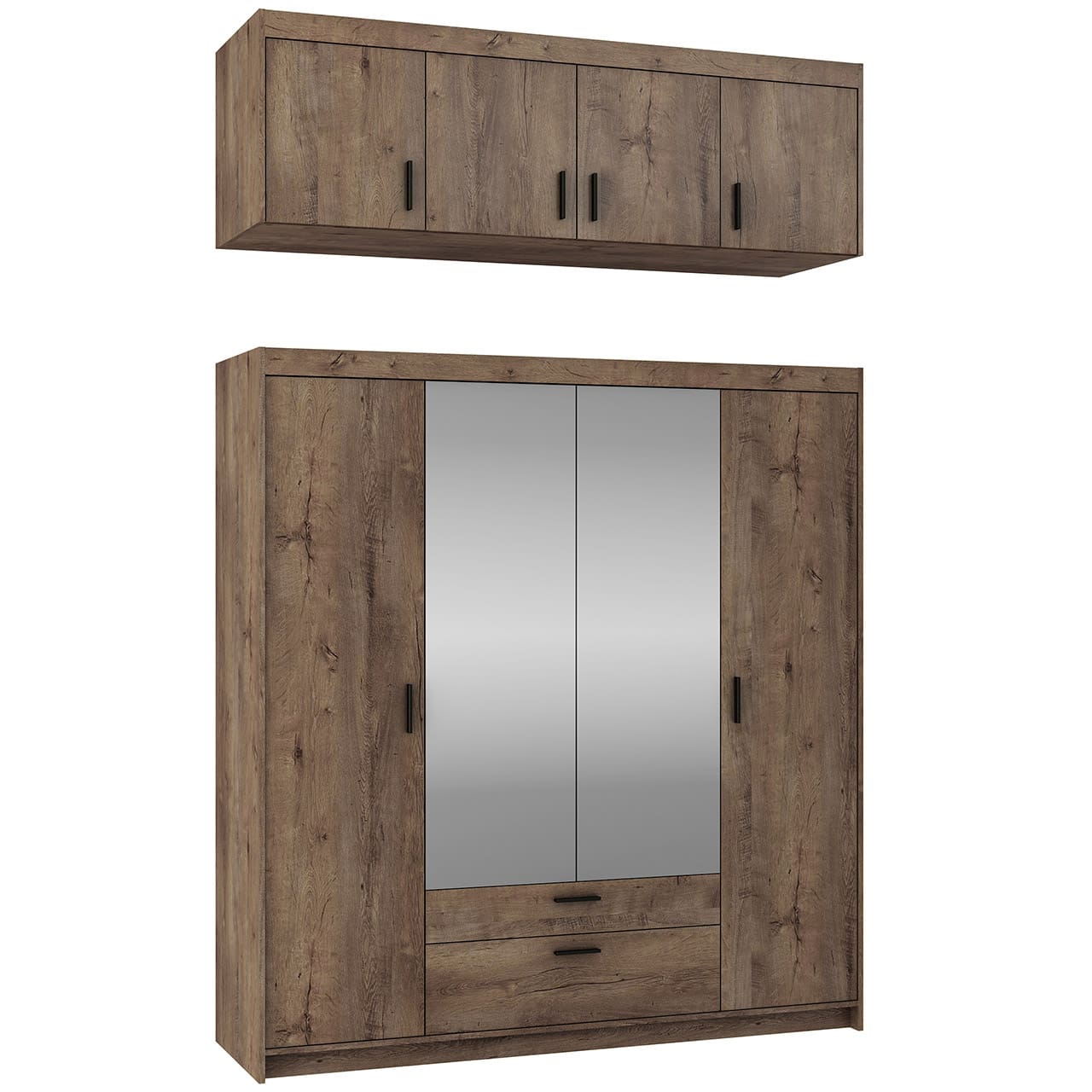 Skříň se zrcadlem ELENI 4D2S dub lefkas - Obrázek 2