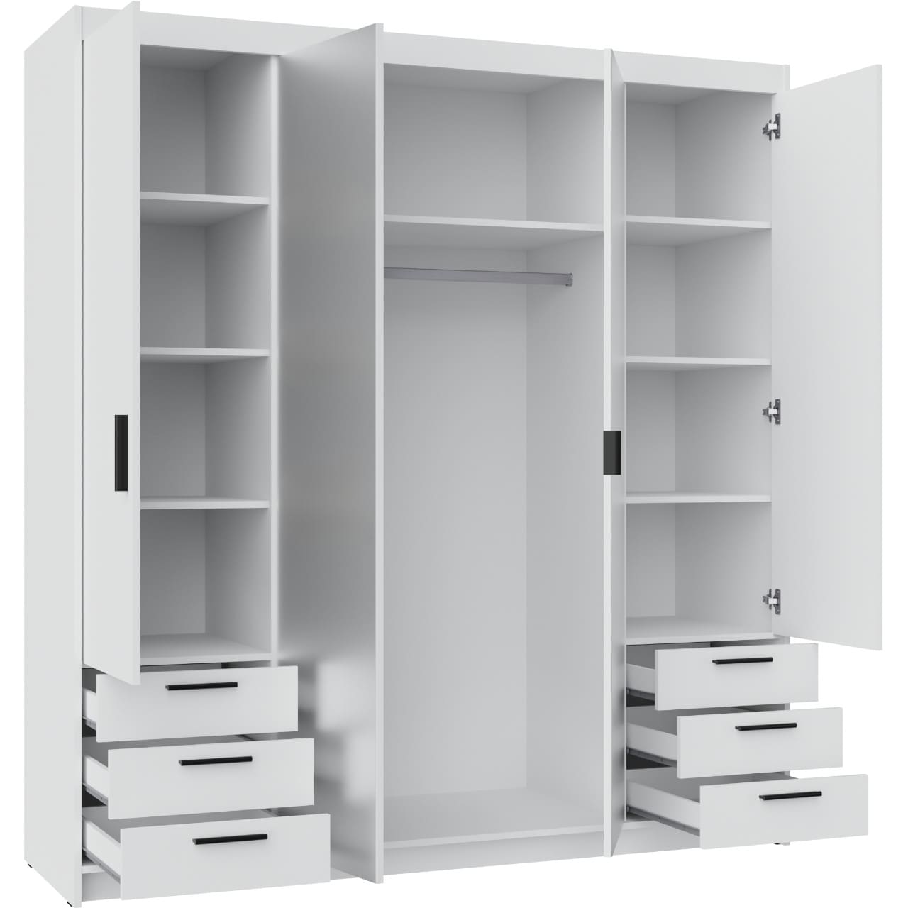 Skříň se zrcadlem ELENI 4D6S bílá - Obrázek 4