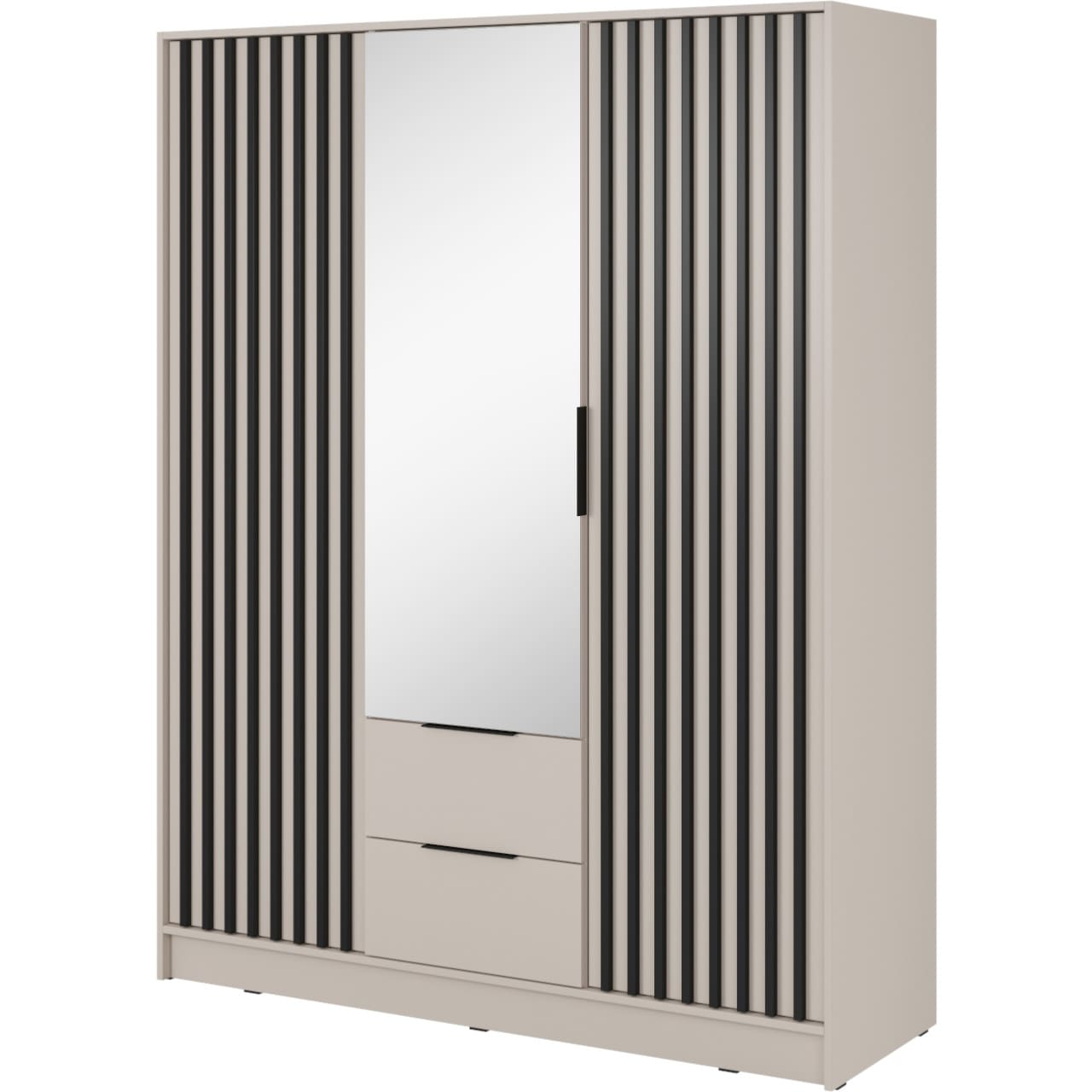 Skříň se zrcadlem LAILA 3D kašmír / černá