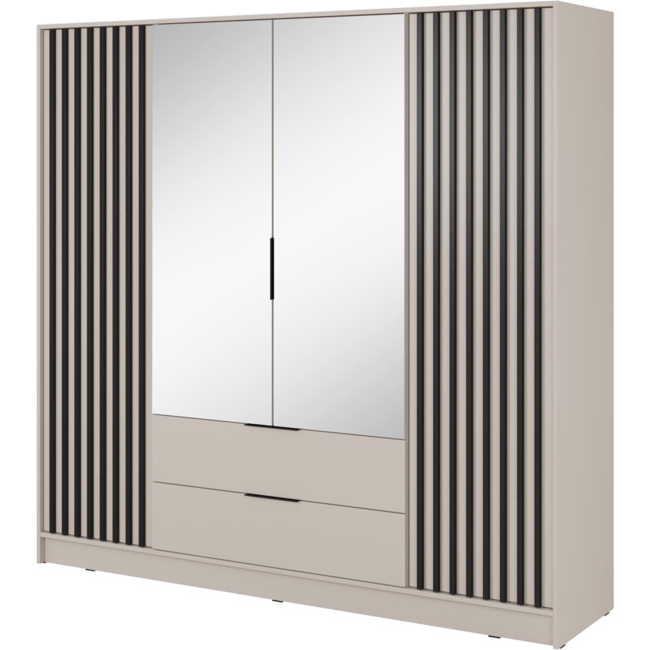 Skříň se zrcadlem LAILA 4D kašmír / černá