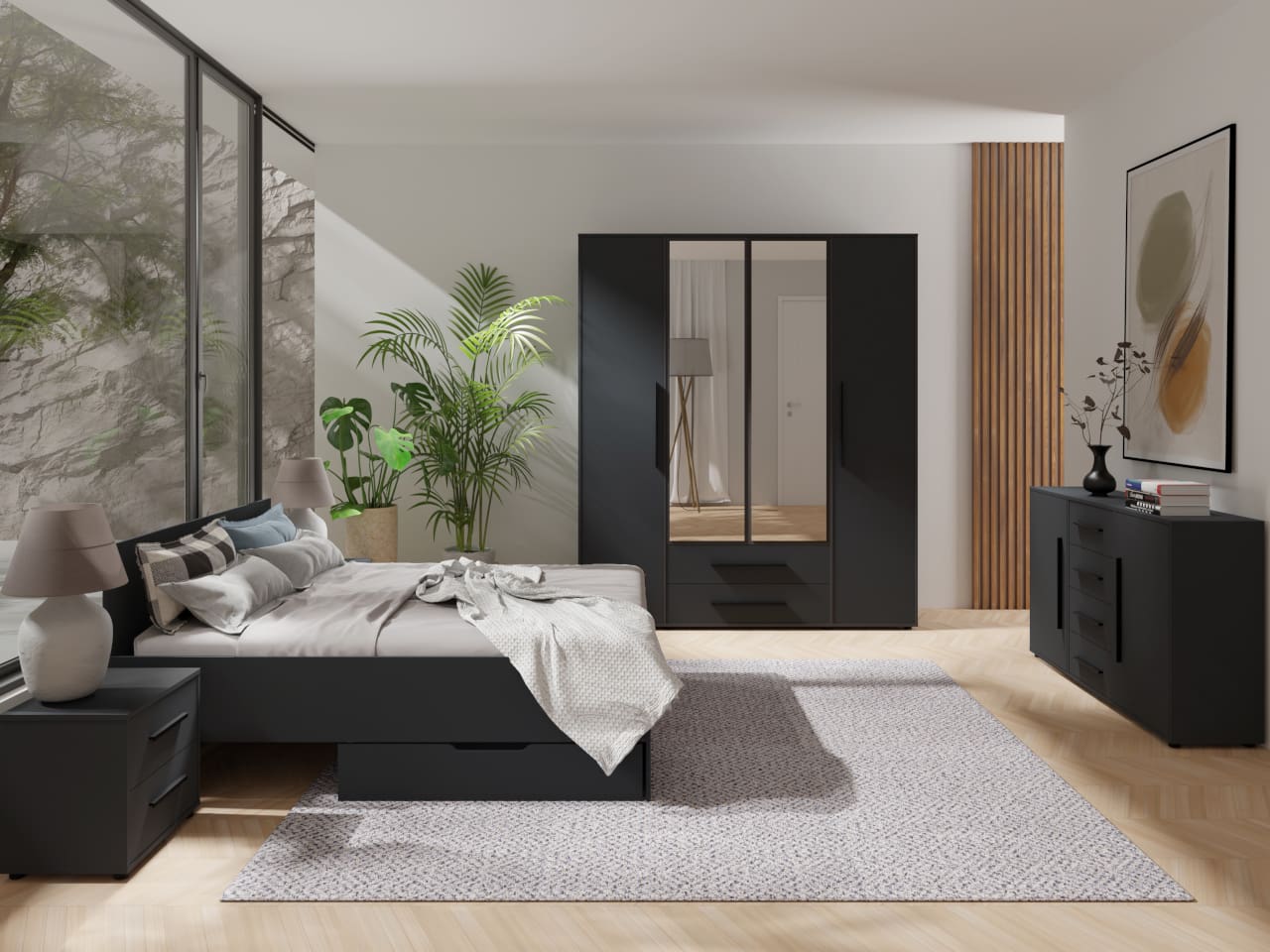 Skříň se zrcadlem MAXIS 13 černá - Obrázek 8