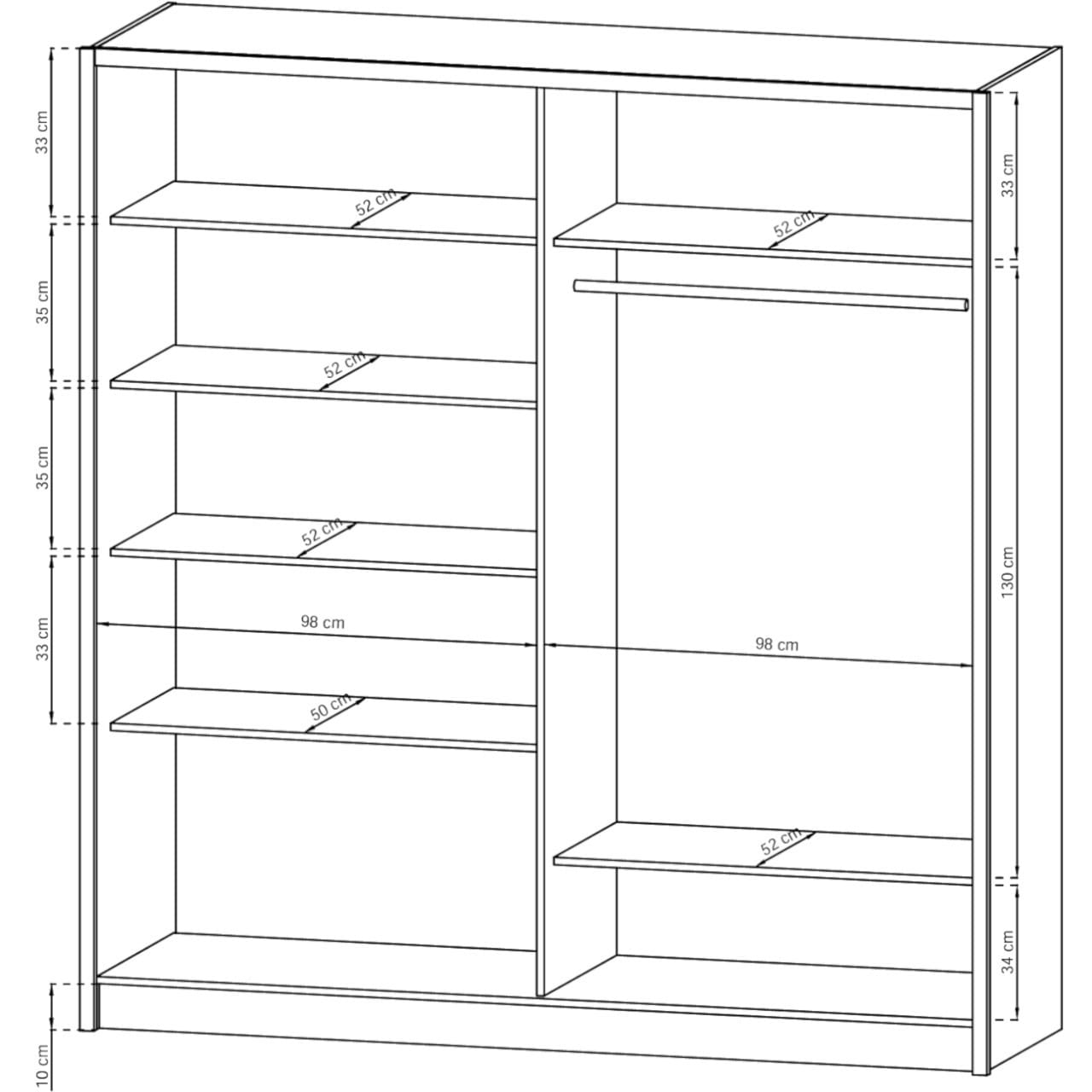 Skříň se zrcadlem SIRI 200 bílá / dub sonoma - Obrázek 7