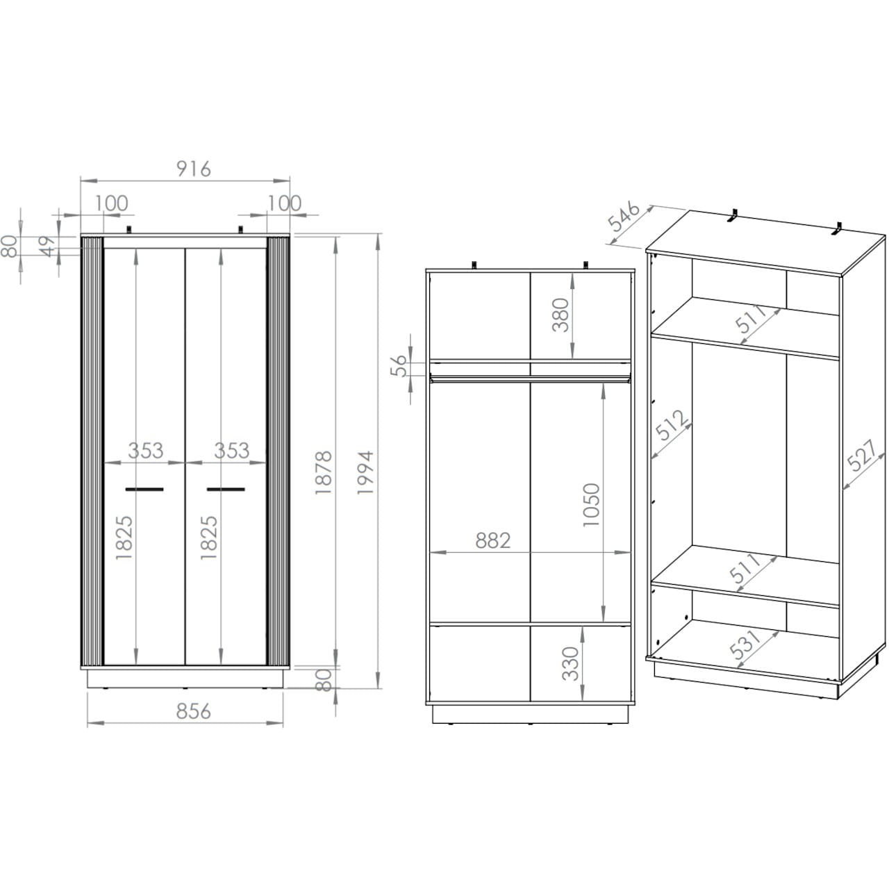 Skříň URSA 03 dub craft zlatý + černá - Obrázek 8