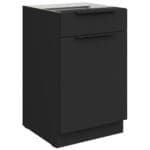 Skříňka dolní se zásuvkou 50 ERIS 10 Černá mat / Černá AFM