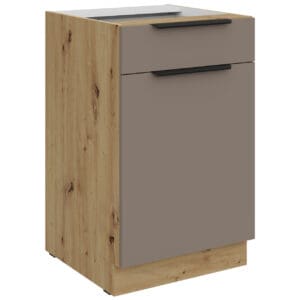 Skříňka dolní se zásuvkou 50 ERIS 10 dub artisan / písková šedá
