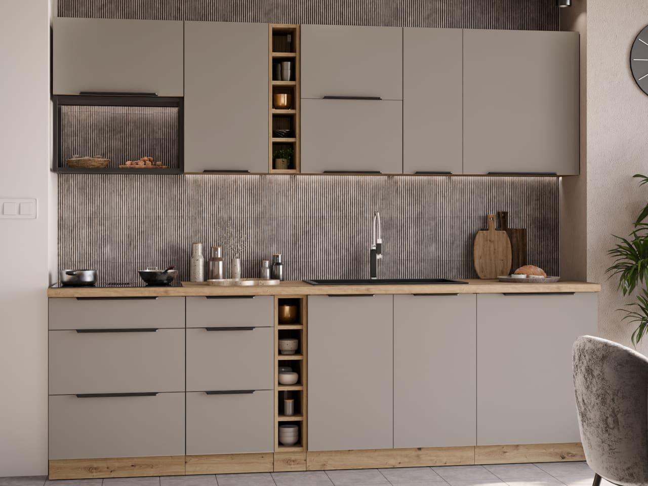 Skříňka horní 40 ERIS 42 dub artisan / písková šedá - Obrázek 3