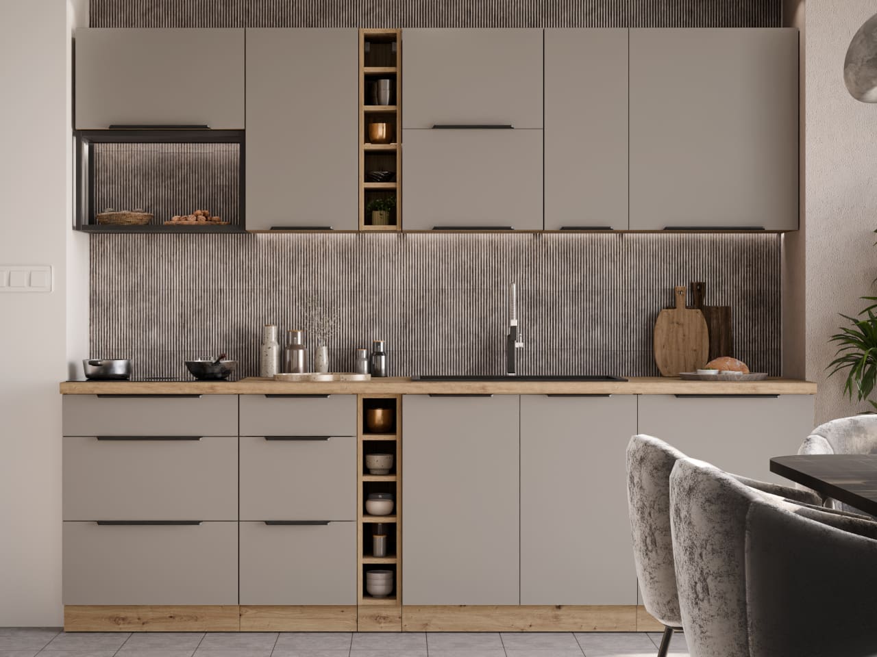 Skříňka horní 40 ERIS 42 dub artisan / písková šedá - Obrázek 4