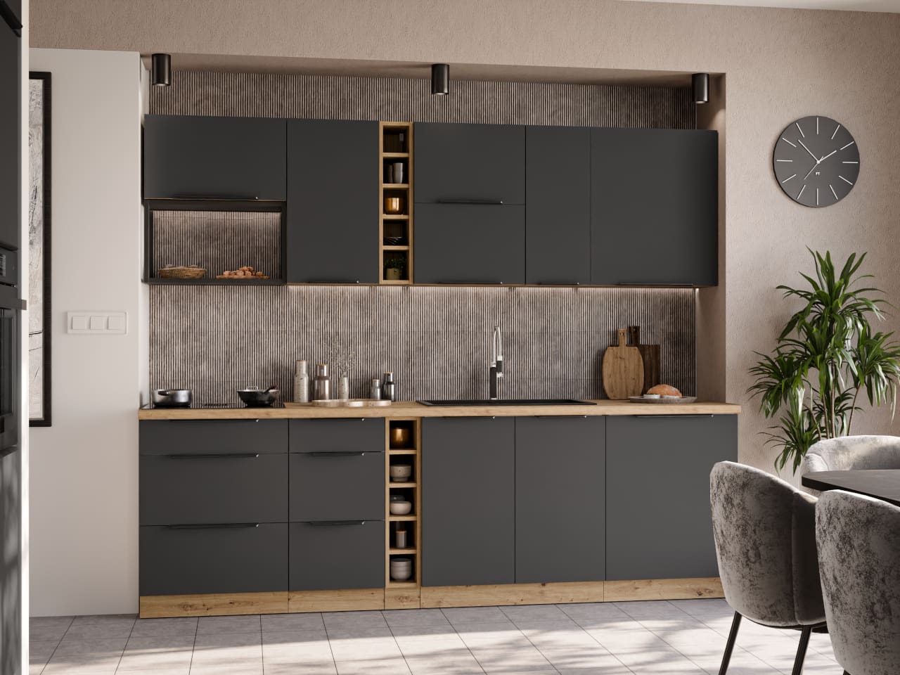 Skříňka horní 40 ERIS 43 dub artisan / grafit - Obrázek 3