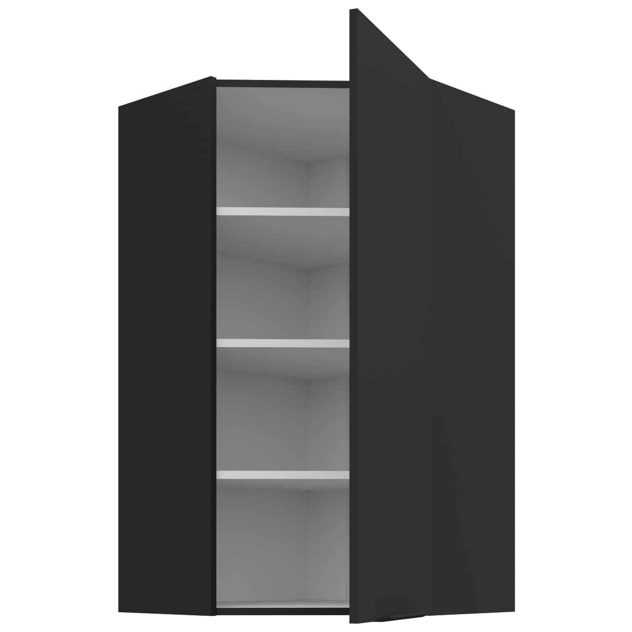 Skříňka horní rohová 60 ERIS 28 černý mat / černý - Obrázek 2
