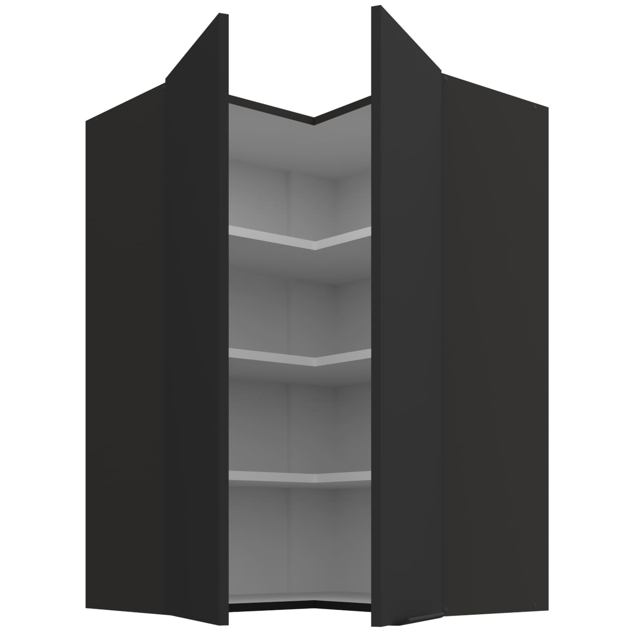 Skříňka horní rohová 60 ERIS 30 černý mat / černý - Obrázek 2