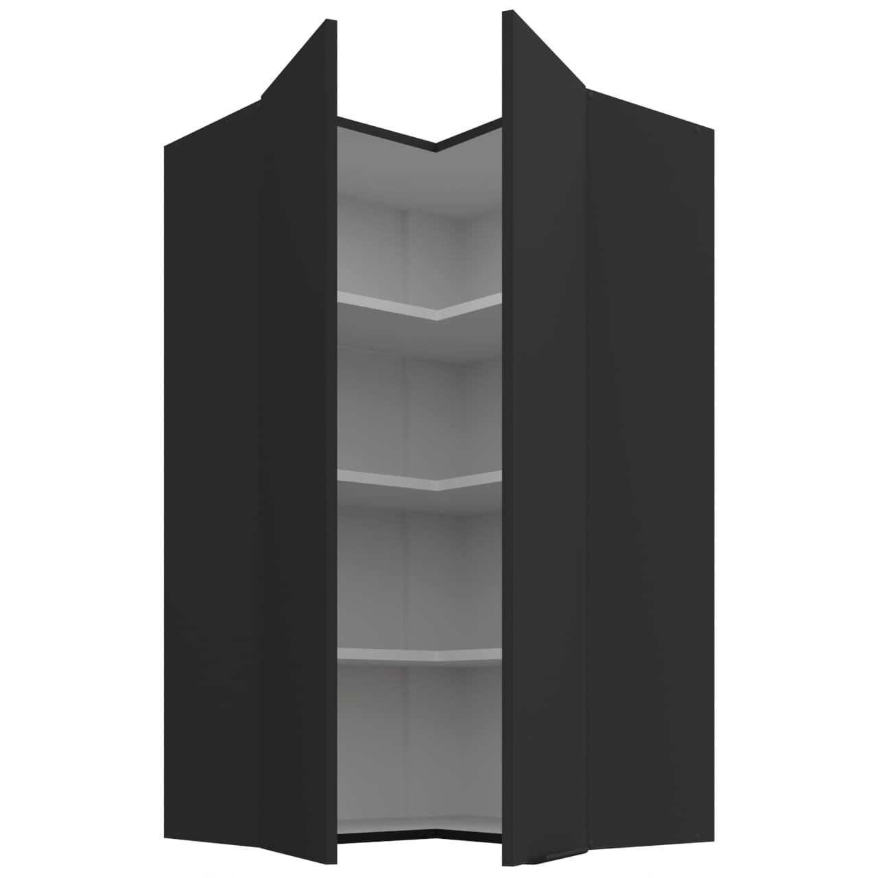 Skříňka horní rohová 60 ERIS 31 černý mat / černý - Obrázek 2