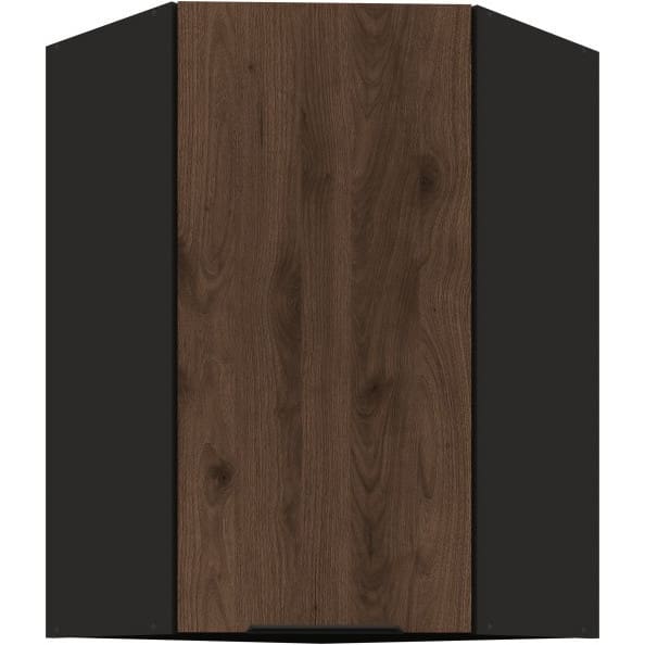 Skříňka horní rohová 60 SILVIA 28 černý / ořech okapi