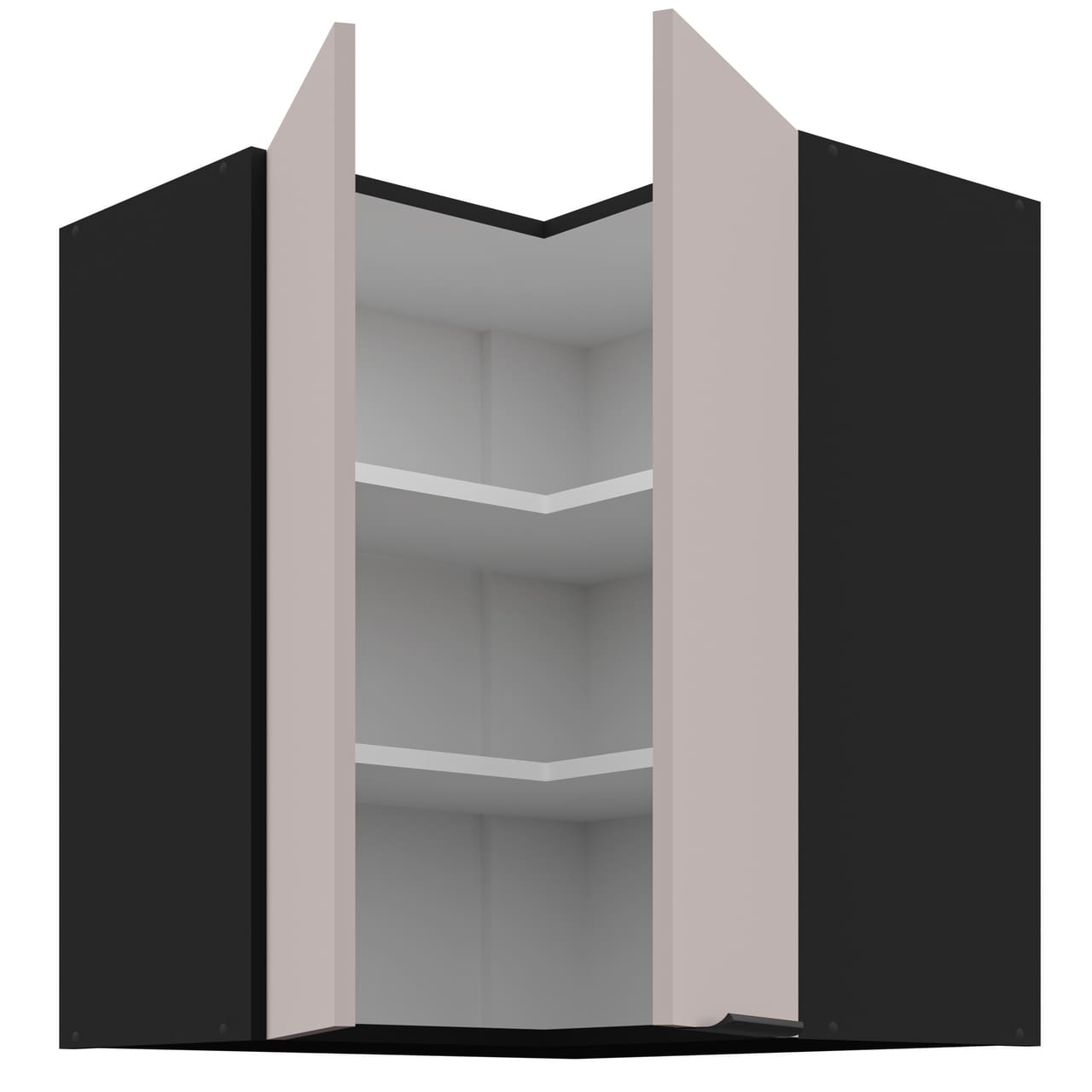 Skříňka horní rohová 60 SILVIA 29 černý / kašmír - Obrázek 2