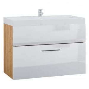 Skříňka pod umyvadlo LUPO LP2 dub artisan / bílý lesk